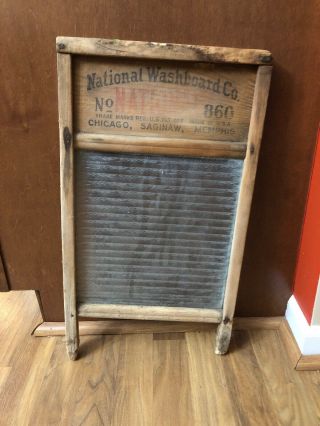 Vintage National Washboard Company Glass Washboard Primitive No.  860