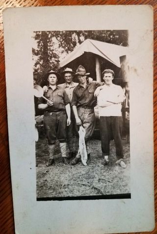 1916 Ww I Military M 4th Infantry Camp Hagman Redfield So Dakota Photo Postcard