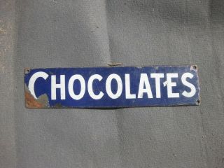 37962 Old Antique Vintage Enamel Sign Shop Advert Chocolate Tin