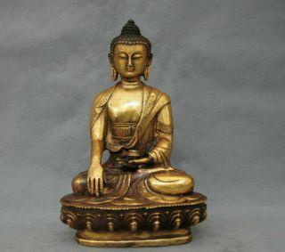 8 " Chinese Tibetan Buddhism Bronze Sakyamuni Buddha Sit Apothecar Amitabha Statue
