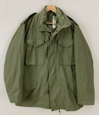 Vintage 1974 Us Military M65 Olive Green Field Jacket Sz M Euc