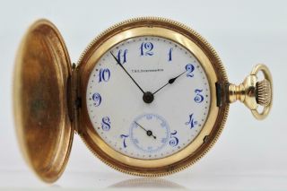 Antique Longines? 14k Solid Gold 36mm Hunter Case T&e Dickinson Buffalo Ny Watch