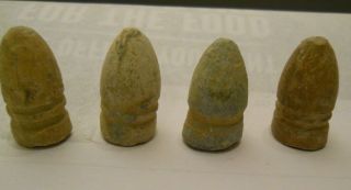 Confederate.  577 Cal.  Gardner Bullets From Cold Harbor Including A Rare One Ring