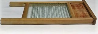 Rare Vintage Carolina Washboard Co.  Glass and Wood Washboard Two in One Jr2 3