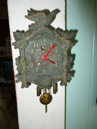 Vintage Lux Wind Up Wall Clock For Repair Or Parts