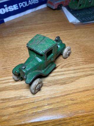 Vintage Austin Cast Iron Toy Truck 176 Green 3.  5” Cab Hauler