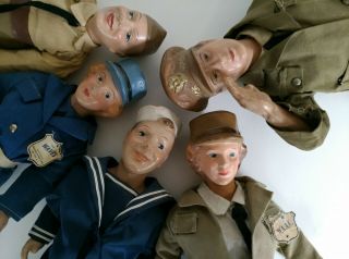 Vintage General MacArthur WAAC WAVE Army Navy WWII Dolls Freundlich Military 40s 10