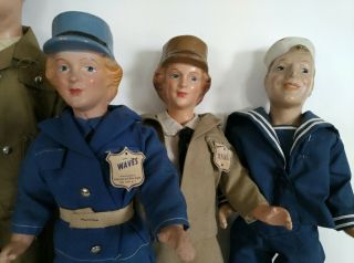 Vintage General MacArthur WAAC WAVE Army Navy WWII Dolls Freundlich Military 40s 3