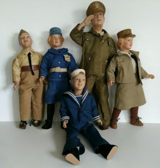 Vintage General MacArthur WAAC WAVE Army Navy WWII Dolls Freundlich Military 40s 8