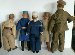 Vintage General MacArthur WAAC WAVE Army Navy WWII Dolls Freundlich Military 40s 9