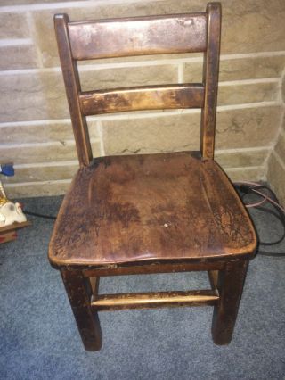 Vintage Antique Heywood Wakefield Wood Child Chair Furniture School Mission