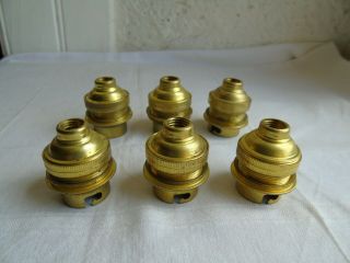 French Set Of 6 Brass Holder Light Bulb Sockets Classic Vintage For B 22