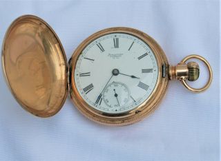 Antique American Waltham 2 " Diameter Pocket Watch Cwc Moon & Star Case