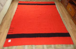 Vintage Hudson Bay Camp Blanket Red & Black Wool