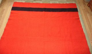 Vintage HUDSON BAY Camp Blanket RED & BLACK Wool 2