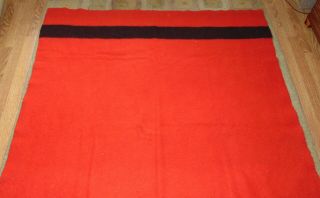Vintage HUDSON BAY Camp Blanket RED & BLACK Wool 7