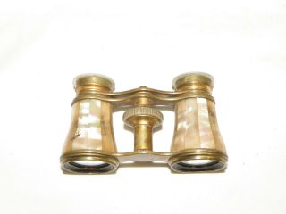 NEGRETTI ZAMBRA LONDON OPERA GLASSES BRASS & MOTHER OF PEARL 2