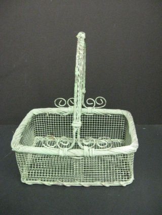 Antique Primitive Berry Picking Basket Shabby French Basket Metal Wire Basket