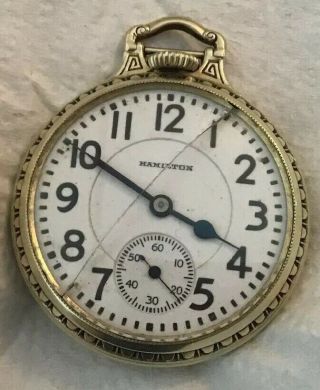 1926 Hamilton 992 Railroad Pocketwatch Size 16 Boc 21j 14k Gf Wadsworth Case