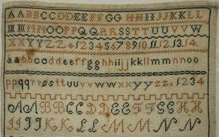 MID/LATE 19TH CENTURY WELSH ALPHABET SAMPLER BY ALICE THOMAS AGED 10 - 1876 2