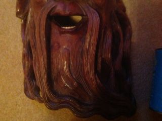 Vintage Chinese decorative huge heavy wooden wall immortal mask face 3