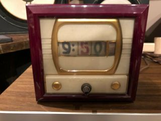Vintage Mid Century Modern Numechron Television Tv Clock