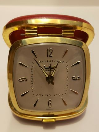 Vintage Westclox Wind Up Travel Alarm Clock Made In Germany