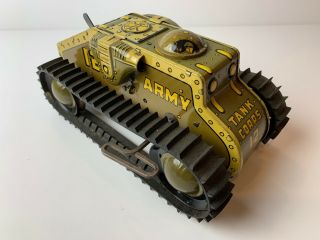 Vintage Marx Tin Wind Uptoy Tank - Winds Up And Moves