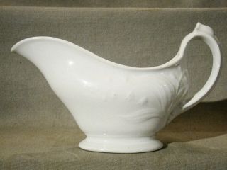 Antique Anthony Shaw White Ironstone Lily Of Valley Gravy Boat 1851 - 1882