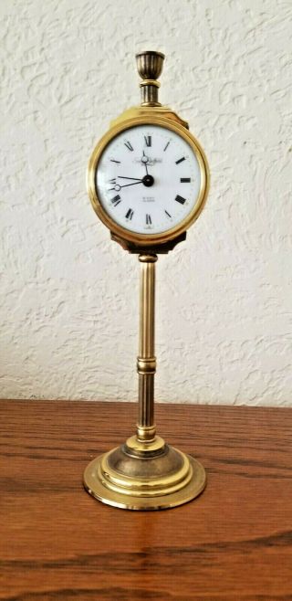 Antique Vintage Swiza Sheffield Lamp Post Alarm Clock