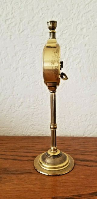Antique Vintage Swiza Sheffield Lamp Post Alarm Clock 3