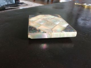 top quality,  high relief carved antique mother of pearl & abalone card 3