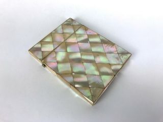 A Mid Victorian Mother - Of - Pearl Calling Card Case.