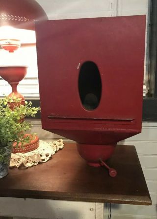 Antique Hoosier Cabinet Flour Bin - Red - Salvaged Parts