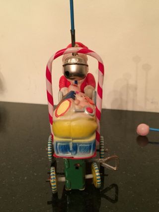 Vintage Toy Santa Claus Celluloid Tin Litho Wind Up Spinning Umbrella Baby Buggy 7