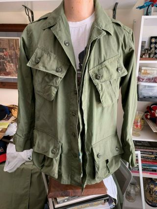 1964 Dated Vn 1st Pattern Exposed Button Jungle Jacket,  Reg.  Small,  5 Days Only