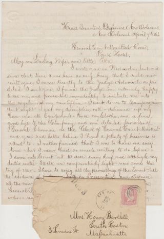 Civil War Soldier Letter - Orleans April 1863 - Great Content - 47th Mass.