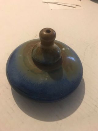 Vintage Pigeon Forge Pottery Lantern With Wick Tennessee Blue Cobalt Collector