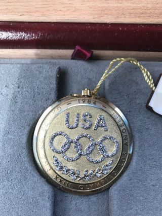 Longines 14k Gold 1984 Los Angeles Olympics Edition Pocket Watch With Diamonds