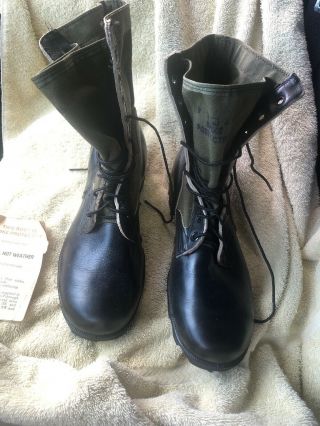 Vietnam Era ? Jungle Boots Size 9w Nos Us Military Boots Nos Spike Protective