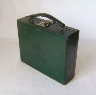 Vintage Green Leather Covered Vanity Box / Suitcase C.  1930s A/f To Restore