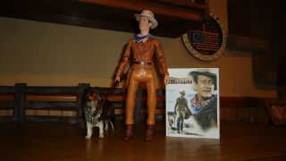 Marx Johnny West Custom John Wayne " Hondo " Figure 12 ",  " Dog "