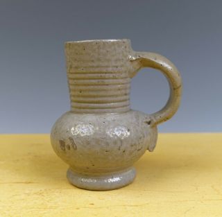 Antique Small German Raeren Stoneware Jug Circa 1600