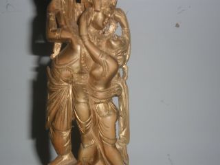 ANTIQUE ASIAN INDIAN GILT WOOD CARVING 2