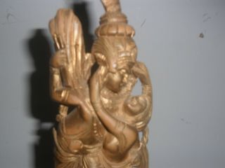 ANTIQUE ASIAN INDIAN GILT WOOD CARVING 4