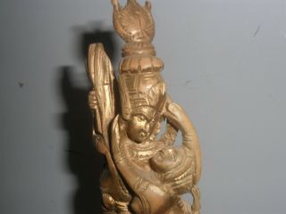 ANTIQUE ASIAN INDIAN GILT WOOD CARVING 5