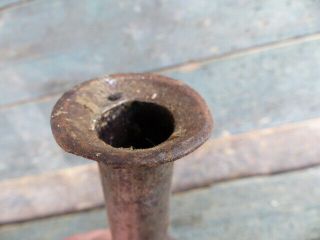 antique primitive hogscraper candlestick signed harley 6.  25 inches tall aafa 3