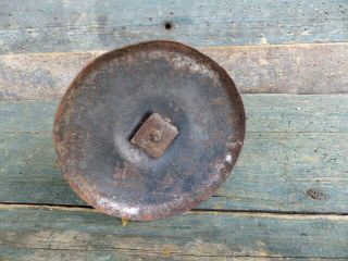 antique primitive hogscraper candlestick signed harley 6.  25 inches tall aafa 4