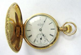 14k Yellow Gold Elgin Pocket Watch C) 1890 4086602 Model 1,  6 Size