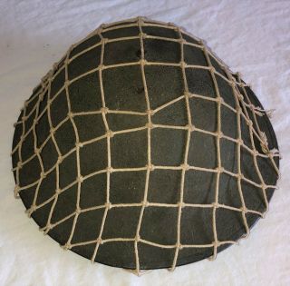 1943 WWII US Army Kelly Helmet w/ Net NAMED Oran North Africa 10